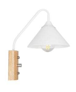 GLOBOSTAR® ALESSIA 999-0178 Μοντέρνο Φωτιστικό Τοίχου – Απλίκα με Ντουί 1 x E27 AC 220-240V IP20 – Μπεζ & Λευκό – Μ18 x Π26 x Υ29cm