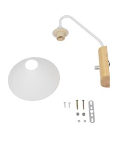 GLOBOSTAR® ALESSIA 999-0178 Μοντέρνο Φωτιστικό Τοίχου – Απλίκα με Ντουί 1 x E27 AC 220-240V IP20 – Μπεζ & Λευκό – Μ18 x Π26 x Υ29cm