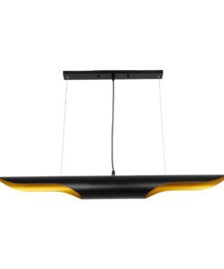 GLOBOSTAR® ESTERINA 999-0180 Μοντέρνο Κρεμαστό Φωτιστικό Οροφής με Ντουί 2 x E27 AC 220-240V IP20 – Μαύρο & Χρυσό – Μ100 x Π10 x Y10cm