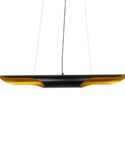 GLOBOSTAR® ESTERINA 999-0180 Μοντέρνο Κρεμαστό Φωτιστικό Οροφής με Ντουί 2 x E27 AC 220-240V IP20 – Μαύρο & Χρυσό – Μ100 x Π10 x Y10cm