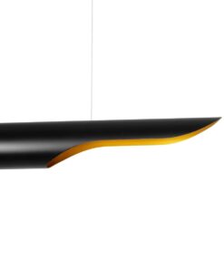 GLOBOSTAR® ESTERINA 999-0180 Μοντέρνο Κρεμαστό Φωτιστικό Οροφής με Ντουί 2 x E27 AC 220-240V IP20 – Μαύρο & Χρυσό – Μ100 x Π10 x Y10cm