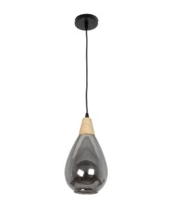 GLOBOSTAR® NOAH 999-0184 Μοντέρνο Κρεμαστό Φωτιστικό Οροφής με Ντουί 1 x E27 AC 220-240V IP20 – Γκρι & Μπεζ – Μ16 x Π16 x Υ30cm
