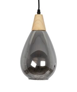 GLOBOSTAR® NOAH 999-0184 Μοντέρνο Κρεμαστό Φωτιστικό Οροφής με Ντουί 1 x E27 AC 220-240V IP20 – Γκρι & Μπεζ – Μ16 x Π16 x Υ30cm