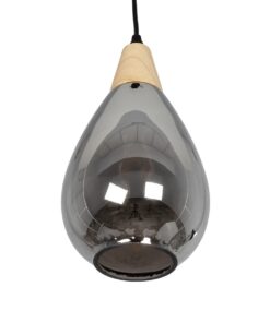 GLOBOSTAR® NOAH 999-0184 Μοντέρνο Κρεμαστό Φωτιστικό Οροφής με Ντουί 1 x E27 AC 220-240V IP20 – Γκρι & Μπεζ – Μ16 x Π16 x Υ30cm