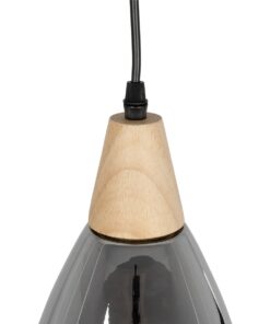 GLOBOSTAR® NOAH 999-0184 Μοντέρνο Κρεμαστό Φωτιστικό Οροφής με Ντουί 1 x E27 AC 220-240V IP20 – Γκρι & Μπεζ – Μ16 x Π16 x Υ30cm