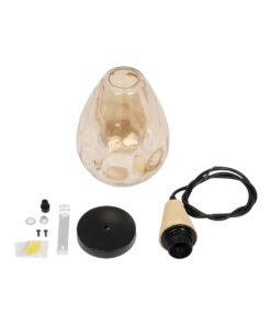 GLOBOSTAR® NOAH 999-0185 Μοντέρνο Κρεμαστό Φωτιστικό Οροφής με Ντουί 1 x E27 AC 220-240V IP20 – Μελί & Μπεζ – Μ16 x Π16 x Υ32cm