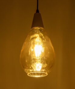 GLOBOSTAR® NOAH 999-0185 Μοντέρνο Κρεμαστό Φωτιστικό Οροφής με Ντουί 1 x E27 AC 220-240V IP20 – Μελί & Μπεζ – Μ16 x Π16 x Υ32cm