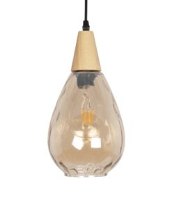 GLOBOSTAR® NOAH 999-0185 Μοντέρνο Κρεμαστό Φωτιστικό Οροφής με Ντουί 1 x E27 AC 220-240V IP20 – Μελί & Μπεζ – Μ16 x Π16 x Υ32cm