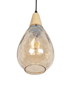 GLOBOSTAR® NOAH 999-0185 Μοντέρνο Κρεμαστό Φωτιστικό Οροφής με Ντουί 1 x E27 AC 220-240V IP20 – Μελί & Μπεζ – Μ16 x Π16 x Υ32cm