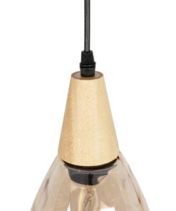 GLOBOSTAR® NOAH 999-0185 Μοντέρνο Κρεμαστό Φωτιστικό Οροφής με Ντουί 1 x E27 AC 220-240V IP20 – Μελί & Μπεζ – Μ16 x Π16 x Υ32cm