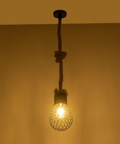GLOBOSTAR® URBAN 999-0191 Vintage Κρεμαστό Φωτιστικό Οροφής με Ντουί 1 x E27 AC 220-240V IP20 – Μαύρο & Μπεζ – Μ15 x Π15 x Υ80cm
