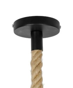 GLOBOSTAR® URBAN 999-0192 Vintage Κρεμαστό Φωτιστικό Οροφής με Ντουί 1 x E27 AC 220-240V IP20 – Μαύρο & Μπεζ – Μ28 x Π28 x Υ80cm