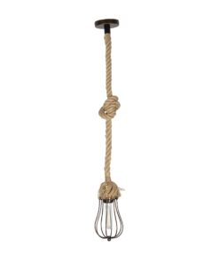 GLOBOSTAR® CAMBER 999-0200 Vintage Κρεμαστό Φωτιστικό Οροφής με Ντουί 1 x E27 AC 220-240V IP20 – Χάλκινο & Μπεζ – Μ12 x Π12 x Υ80cm