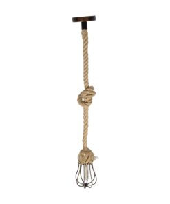 GLOBOSTAR® CAMBER 999-0200 Vintage Κρεμαστό Φωτιστικό Οροφής με Ντουί 1 x E27 AC 220-240V IP20 – Χάλκινο & Μπεζ – Μ12 x Π12 x Υ80cm