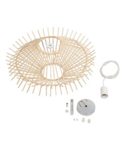 GLOBOSTAR® SASSO 999-0201 Boho Κρεμαστό Φωτιστικό Οροφής με Ντουί 1 x E27 AC 220-240V IP20 – Μπεζ – Μ50 x Π50 x Y23cm