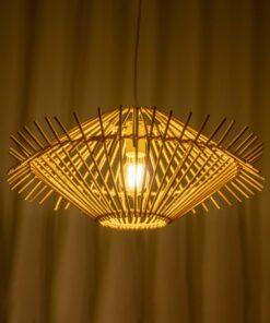 GLOBOSTAR® SASSO 999-0201 Boho Κρεμαστό Φωτιστικό Οροφής με Ντουί 1 x E27 AC 220-240V IP20 – Μπεζ – Μ50 x Π50 x Y23cm