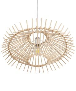 GLOBOSTAR® SASSO 999-0201 Boho Κρεμαστό Φωτιστικό Οροφής με Ντουί 1 x E27 AC 220-240V IP20 – Μπεζ – Μ50 x Π50 x Y23cm