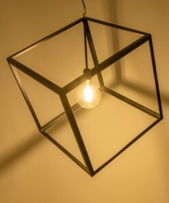 GLOBOSTAR® CUBE 999-0215 Μοντέρνο Κρεμαστό Φωτιστικό Οροφής με Ντουί 1 x E27 AC 220-240V IP20 – Μαύρο – Μ70 x Π70 x Υ87cm