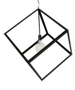 GLOBOSTAR® CUBE 999-0215 Μοντέρνο Κρεμαστό Φωτιστικό Οροφής με Ντουί 1 x E27 AC 220-240V IP20 – Μαύρο – Μ70 x Π70 x Υ87cm