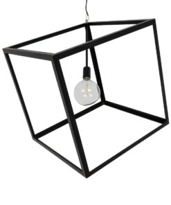 GLOBOSTAR® CUBE 999-0215 Μοντέρνο Κρεμαστό Φωτιστικό Οροφής με Ντουί 1 x E27 AC 220-240V IP20 – Μαύρο – Μ70 x Π70 x Υ87cm