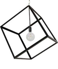 GLOBOSTAR® CUBE 999-0215 Μοντέρνο Κρεμαστό Φωτιστικό Οροφής με Ντουί 1 x E27 AC 220-240V IP20 – Μαύρο – Μ70 x Π70 x Υ87cm