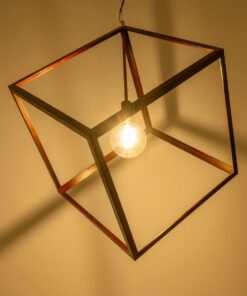 GLOBOSTAR® CUBE 999-0216 Μοντέρνο Κρεμαστό Φωτιστικό Οροφής με Ντουί 1 x E27 AC 220-240V IP20 – Χάλκινο – Μ70 x Π70 x Υ87cm