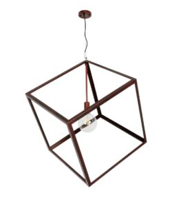 GLOBOSTAR® CUBE 999-0216 Μοντέρνο Κρεμαστό Φωτιστικό Οροφής με Ντουί 1 x E27 AC 220-240V IP20 – Χάλκινο – Μ70 x Π70 x Υ87cm
