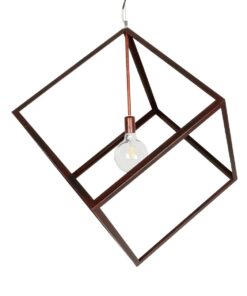GLOBOSTAR® CUBE 999-0216 Μοντέρνο Κρεμαστό Φωτιστικό Οροφής με Ντουί 1 x E27 AC 220-240V IP20 – Χάλκινο – Μ70 x Π70 x Υ87cm