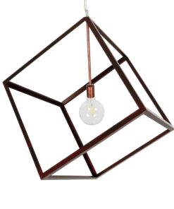 GLOBOSTAR® CUBE 999-0216 Μοντέρνο Κρεμαστό Φωτιστικό Οροφής με Ντουί 1 x E27 AC 220-240V IP20 – Χάλκινο – Μ70 x Π70 x Υ87cm