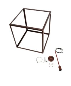 GLOBOSTAR® CUBE 999-0216 Μοντέρνο Κρεμαστό Φωτιστικό Οροφής με Ντουί 1 x E27 AC 220-240V IP20 – Χάλκινο – Μ70 x Π70 x Υ87cm