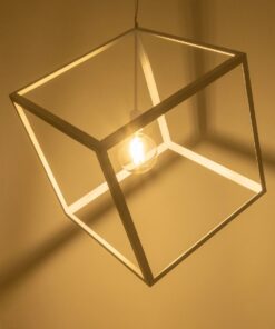 GLOBOSTAR® CUBE 999-0217 Μοντέρνο Κρεμαστό Φωτιστικό Οροφής με Ντουί 1 x E27 AC 220-240V IP20 – Λευκό – Μ70 x Π70 x Y87cm