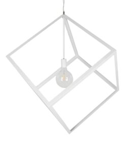 GLOBOSTAR® CUBE 999-0217 Μοντέρνο Κρεμαστό Φωτιστικό Οροφής με Ντουί 1 x E27 AC 220-240V IP20 – Λευκό – Μ70 x Π70 x Y87cm