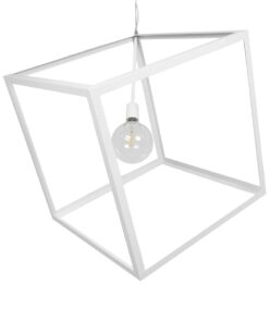 GLOBOSTAR® CUBE 999-0217 Μοντέρνο Κρεμαστό Φωτιστικό Οροφής με Ντουί 1 x E27 AC 220-240V IP20 – Λευκό – Μ70 x Π70 x Y87cm