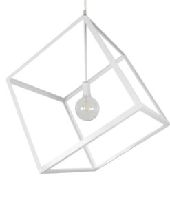 GLOBOSTAR® CUBE 999-0217 Μοντέρνο Κρεμαστό Φωτιστικό Οροφής με Ντουί 1 x E27 AC 220-240V IP20 – Λευκό – Μ70 x Π70 x Y87cm