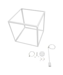 GLOBOSTAR® CUBE 999-0217 Μοντέρνο Κρεμαστό Φωτιστικό Οροφής με Ντουί 1 x E27 AC 220-240V IP20 – Λευκό – Μ70 x Π70 x Y87cm