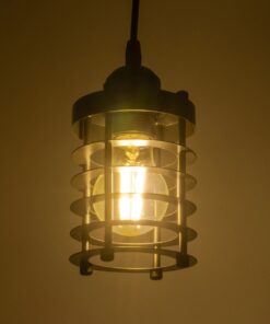 GLOBOSTAR® DARSEY 999-0227 Vintage Κρεμαστό Φωτιστικό Οροφής με Ντουί 1 x E27 AC 220-240V IP20 – Μαύρο – Μ10 x Π10 x Υ19cm