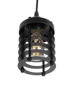 GLOBOSTAR® DARSEY 999-0227 Vintage Κρεμαστό Φωτιστικό Οροφής με Ντουί 1 x E27 AC 220-240V IP20 – Μαύρο – Μ10 x Π10 x Υ19cm