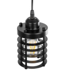 GLOBOSTAR® DARSEY 999-0227 Vintage Κρεμαστό Φωτιστικό Οροφής με Ντουί 1 x E27 AC 220-240V IP20 – Μαύρο – Μ10 x Π10 x Υ19cm