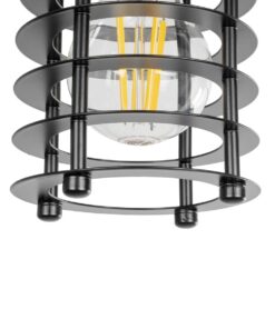 GLOBOSTAR® DARSEY 999-0227 Vintage Κρεμαστό Φωτιστικό Οροφής με Ντουί 1 x E27 AC 220-240V IP20 – Μαύρο – Μ10 x Π10 x Υ19cm