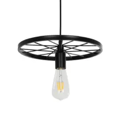 GLOBOSTAR® CASTOR 999-0228 Vintage Κρεμαστό Φωτιστικό Οροφής με Ντουί 1 x E27 AC 220-240V IP20 - Μαύρο - Μ30 x Π30 x Υ11cm