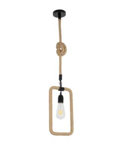 GLOBOSTAR® MALVERN 999-0234 Vintage Κρεμαστό Φωτιστικό Οροφής με Ντουί 1 x E27 AC 220-240V IP20 – Μαύρο & Μπεζ – Μ18.5 x Π4 x Υ41.5cm