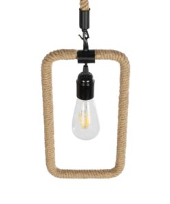 GLOBOSTAR® MALVERN 999-0234 Vintage Κρεμαστό Φωτιστικό Οροφής με Ντουί 1 x E27 AC 220-240V IP20 – Μαύρο & Μπεζ – Μ18.5 x Π4 x Υ41.5cm