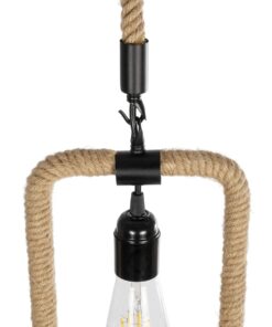 GLOBOSTAR® MALVERN 999-0234 Vintage Κρεμαστό Φωτιστικό Οροφής με Ντουί 1 x E27 AC 220-240V IP20 – Μαύρο & Μπεζ – Μ18.5 x Π4 x Υ41.5cm