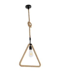 GLOBOSTAR® MALVERN 999-0235 Vintage Κρεμαστό Φωτιστικό Οροφής με Ντουί 1 x E27 AC 220-240V IP20 – Μαύρο & Μπεζ – Μ38 x Π4 x Υ42.5cm