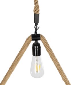GLOBOSTAR® MALVERN 999-0235 Vintage Κρεμαστό Φωτιστικό Οροφής με Ντουί 1 x E27 AC 220-240V IP20 – Μαύρο & Μπεζ – Μ38 x Π4 x Υ42.5cm