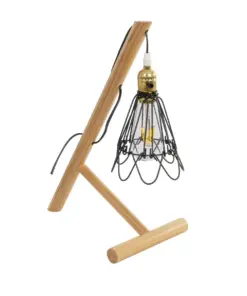 GLOBOSTAR® ELMA 999-0239 Μοντέρνο Επιτραπέζιο Φωτιστικό Πορτατίφ με Ντουί 1 x E27 AC 220-240V IP20 - Μπεζ & Μαύρο - Μ35 x Π20 x Υ43cm