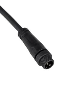 GLOBOSTAR® CONNECTOR 999-0266 2 Pin Σύνδεσμος Τροφοδοσίας για Wall Washers & Προβολείς με Είσοδο 2 x 0.25mm2 & Έξοδο 1 x Θηλυκό Βύσμα Αδιάβροχο IP65 – Μαύρο – Μ20 x Π1.5 x Υ1.5cm