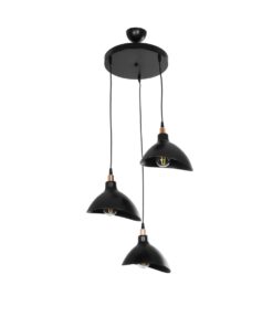 Alternative view of GLOBOSTAR® RIVE 203-0144 Μοντέρνο Κρεμαστό Φωτιστικό Οροφής με Ντουί 3 x E27 AC 220-240V IP20 - Μάυρο & Χάλκινο - Μ40 x Π40 x Υ65cm