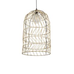GLOBOSTAR® NETI 205-0025 Boho Κρεμαστό Φωτιστικό Οροφής με Ντουί 1 x E27 AC 220-240V IP20 - Μπεζ - M35 x Π35 x Υ63cm