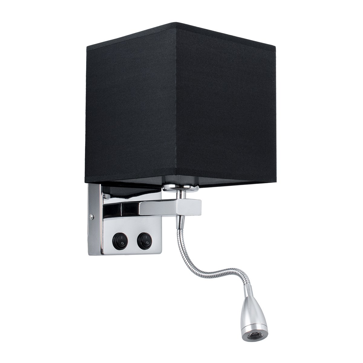 GLOBOSTAR® ELEGANT 01494 Μοντέρνο Φωτιστικό Τοίχου - Απλίκα Ξενοδοχείου Reading Light με Ντουί 1 x E27 LED 3W 270lm 36° AC 220-240V IP20 Θερμό Λευκό 2700K - CREE XPE Chip - Ασημί & Μαύρο - Μ17 x Π21 x Υ43cm - 2 Χρόνια Εγγύηση - Image 2